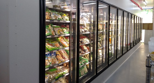 Glass door display cool room serviced by Cool First