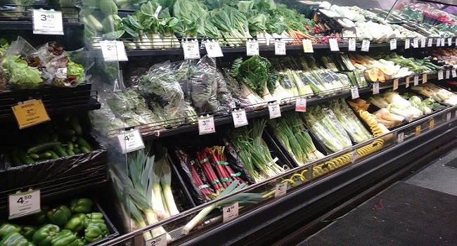 Fresh produce display case